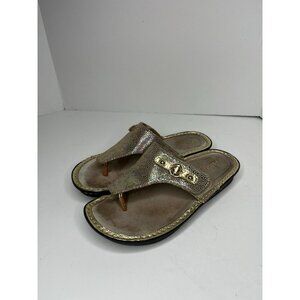 Algeria Women’s Thong Sandals/EUC/Size Euro38-US8/Gold & Multicolor Metallic
